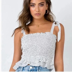 Princess Polly NWT White Wild Love Top Size 4